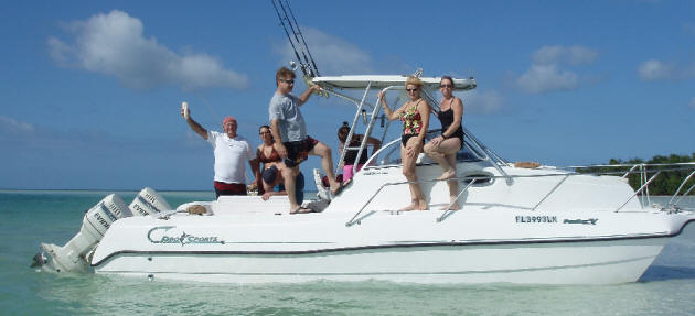 Our 26 Procat rental boat will allow you to enjoy the Florida Keys